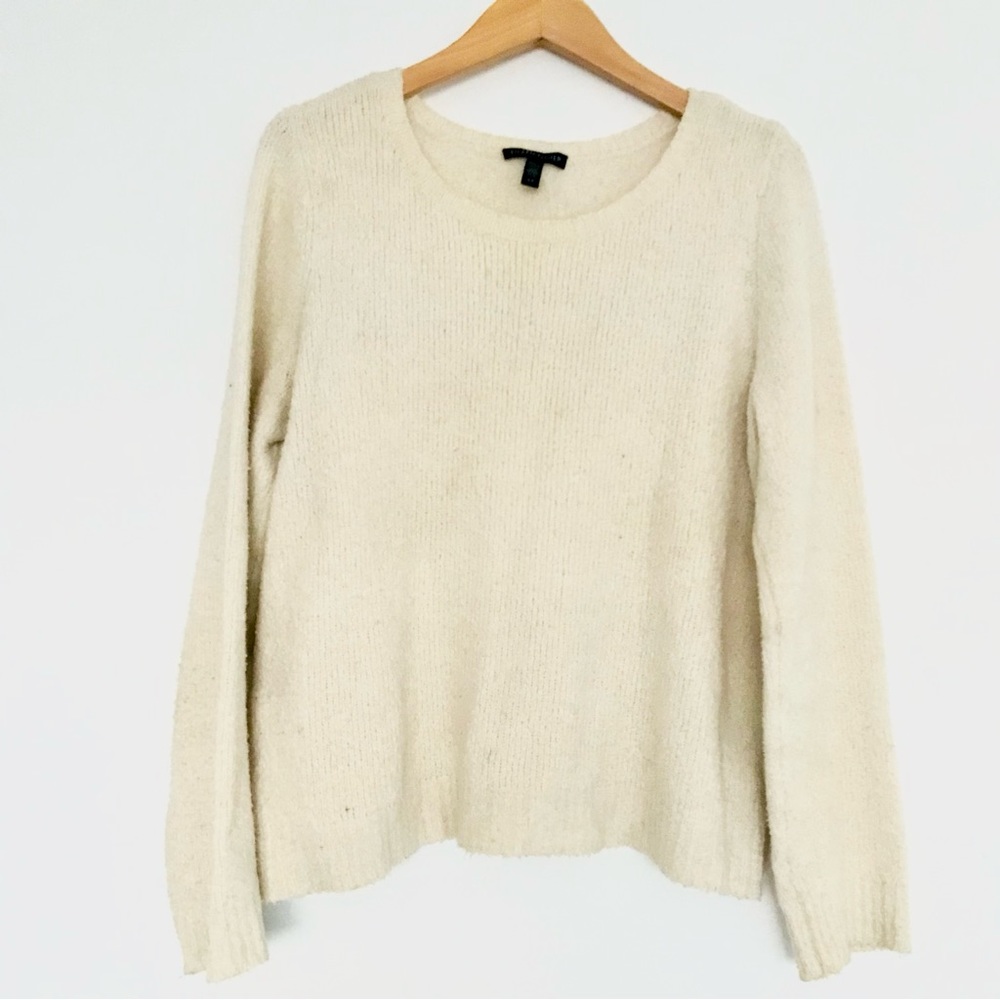 Eileen Fisher Cream Crewneck Pullover Sweater Long Sleeve